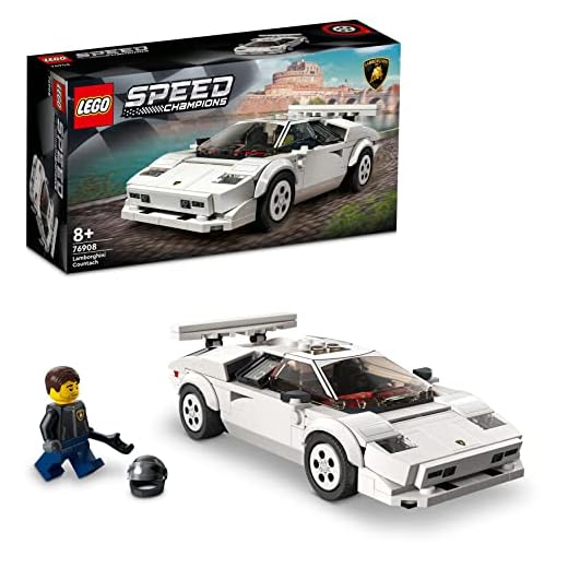 LEGO 76908 Speed Champion Lamborghini Countach, Réplica de Coche de Carreras, Deportivo de Juguete para Niños a Partir de 8 Años, Colección 2022