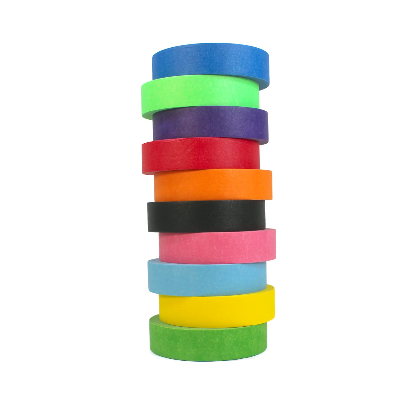 BAM! Tape Colored Masking Tape 10 Bright Colors | 900 Feet x 1 Inch | 30 Yards Per Roll | Maker Space Supplies Crafting Art | DIY Projects Homeschool