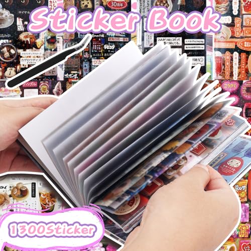 Image of 1300Pcs Cute Scrapbook Stickers Travel Y2k Japanese Sticker Book for Adult Kawaii Korean Stickers for Journaling Heisei Retro Aesthetic Sticker Manga Style Decor for DIY Crafts Junk Journal Gifts Tale