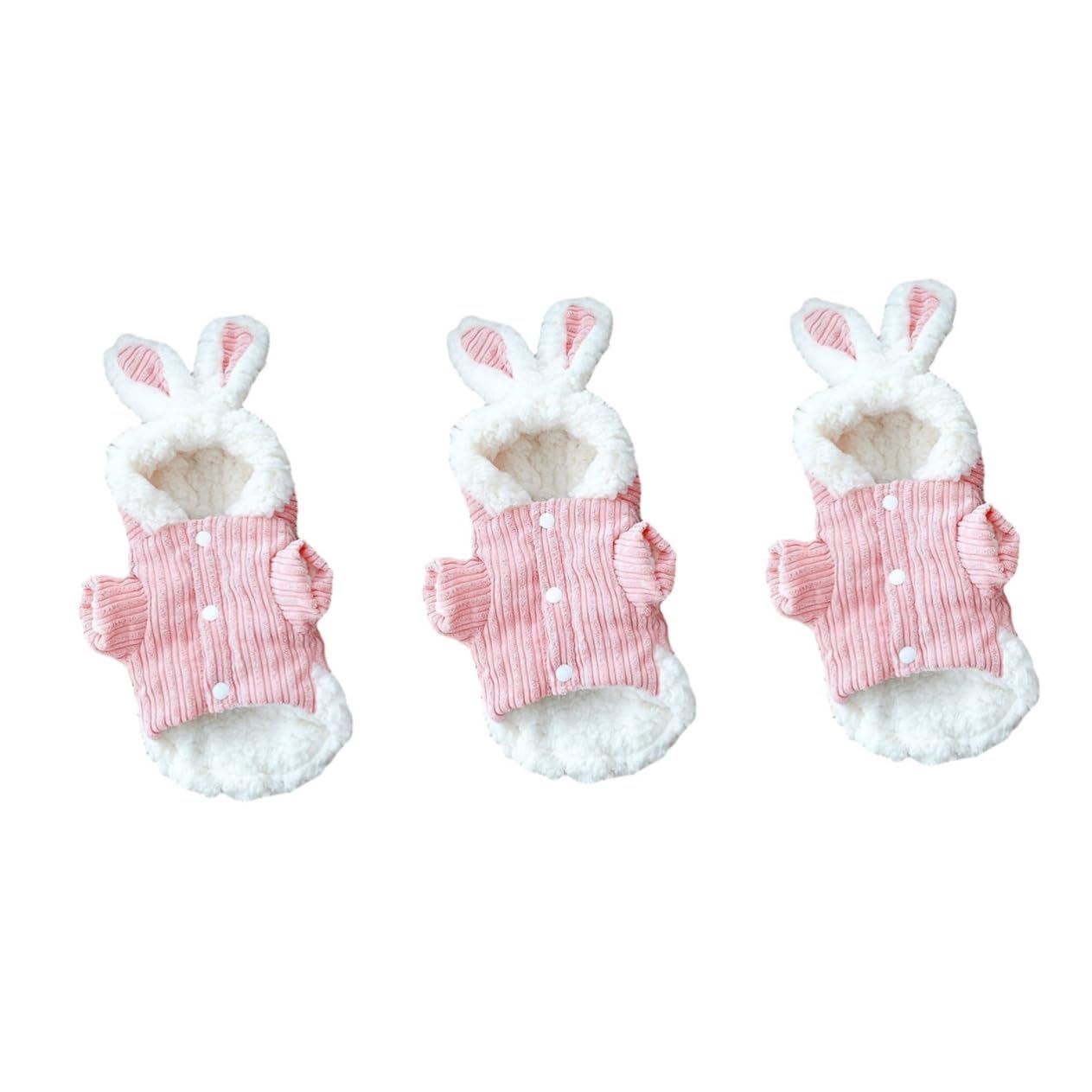 INOOMP 3 Pz Vestiti per Cani in Pile Vestiti con Cappuccio per Cuccioli Costumi Cosplay Felpa con Cappuccio Cosplay da Festa Oggetti di Scena Autunno e Inverno a Coste Rosa