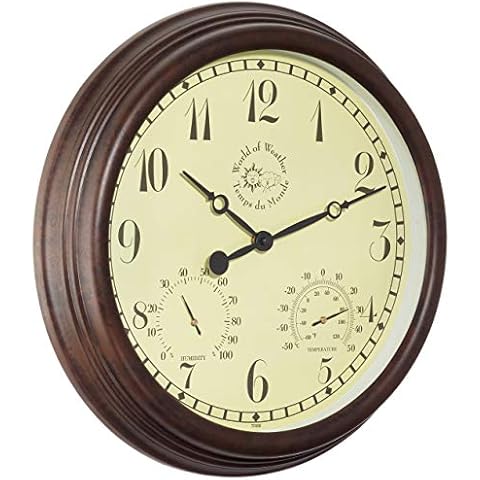 Esschert Design Outdoor Clock with Thermometer Cover