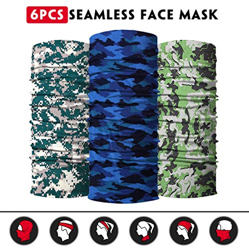 Image of Venswell Neck Gaiter Face Mask Men Women,Seamless Bandana Rave Face Cover Scarf Mask,Balaclava,Headband, Head Wrap,Headwear