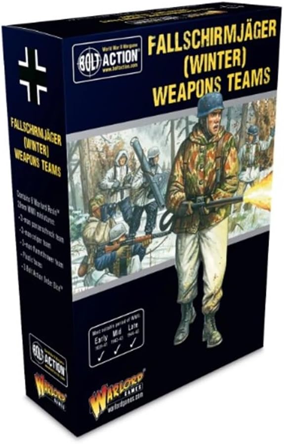 Warlord Games German Fallschirmjäger Winter Weapons Teams - 28mm Scale Miniatures for Bolt Action Highly Detailed World War 2 Miniatures