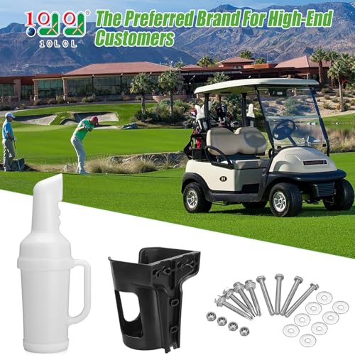 10L0L Universal Golf Cart Sand Bottle with Holder for Yamaha, EZGO, Club Car, Divot Filler Sand Seed Container Dispenser - 1 Pack
