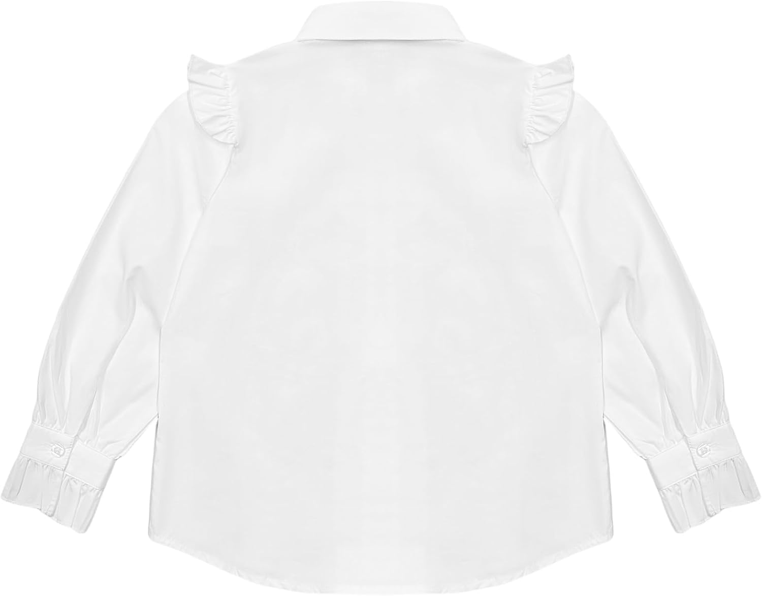 Girls Short Sleeve Button Down Shirts Ruffle School Uniform Crop Tops Peter Pan Collar Plaid Blouse 4-13Y