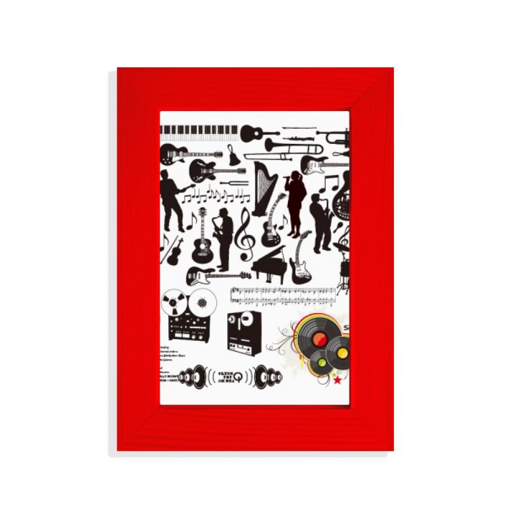 Cadre photo rouge pour festival de musique rock deco murale guitare
