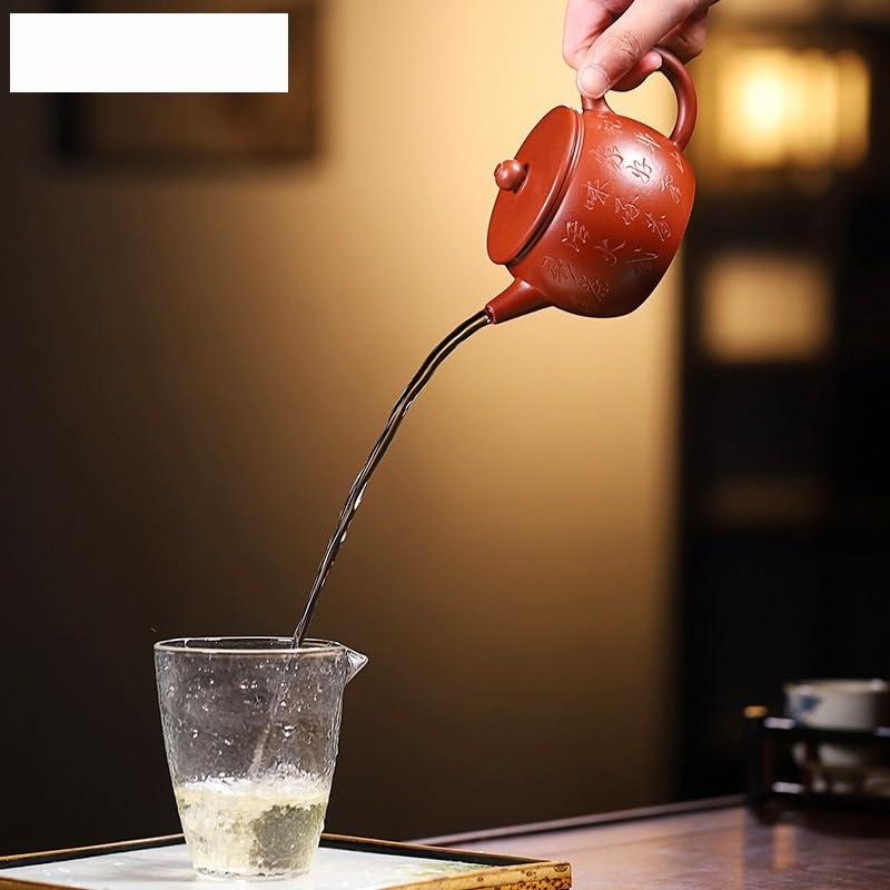 Teiere Teiere in Argilla Viola da 200 ml Master Fatto a Mano in Una pentola di Grosso Calibro con Minerale Grezzo e Fango, for preparare Il tè con bollitore e Set da tè Zisha Teiera