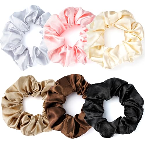 6 pcs Chouchou Cheveux Femme, Chouchous Élastiques Doux, Bandes de Cheveux de 10 cm en 6 Coule,...