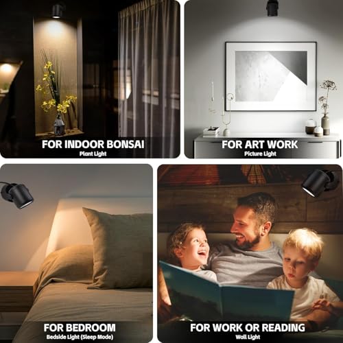 Image of Uplights Indoor, 4 Pack 24W Uplighting with Timer and Remote, Stepless Adjustable Color Temperature and Dimmable Floor Can Light, 6000K Accent LED Spot Lights for Plant, Artwork, Corner, Wall
