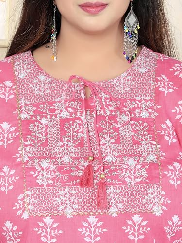 Image of MIRCHI FASHION Plus Size Pure Cotton Kurta Set for Women | 3 Piece Printed Straight Fit 4XL 5XL Kurta Pant Set with Dupatta | Ethnic Work Wear Set | 3XL 4XL 5XL Salwar Suit
