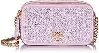 Pinko Damen Camera Case aus Wildleder + Full Strass Tasche, wgq_lila-Antique Gold