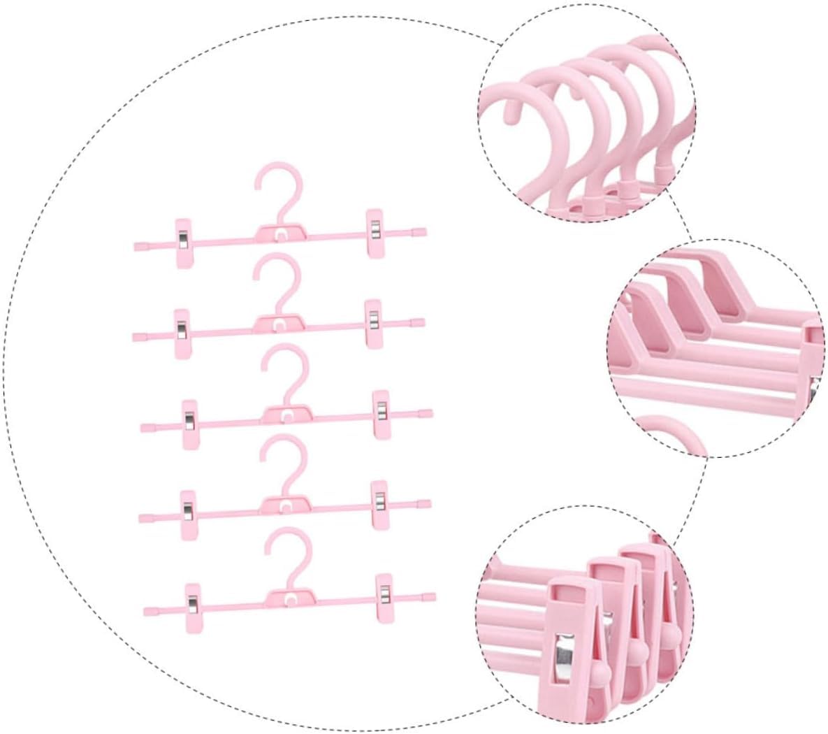 Kleiderbügel Kleiderhaken, 10-teilige Garderoben-Hosenbügel-Clips, Mehrzweck-Aufbewahrungsbox