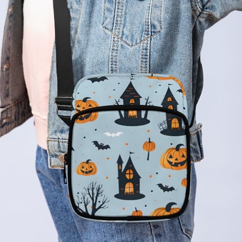 Mini Lightweight Crossbody Bag Casual Halloween Style Pattern Shoulder Handbag Design Portable Small Backpack Trvel3