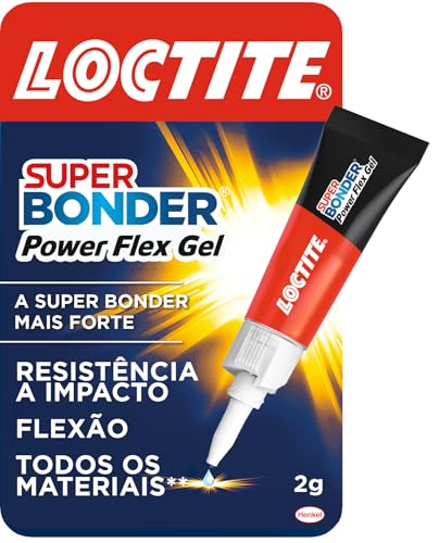 Loctite Super Bonder Power Gel, Cola Transparente com Fórmula Especial Flexível, Super Forte, Supercola Para Todos os Tipos de Materiais, 1x2g