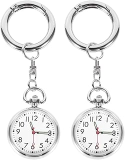 ibasenice Womans Watches 2Pcs Nurse Pocket Watches Students Pocket Timing Watches Doctor Brooch Fob Watch Keychain Chest Hanging Watch Relojes para Mujer