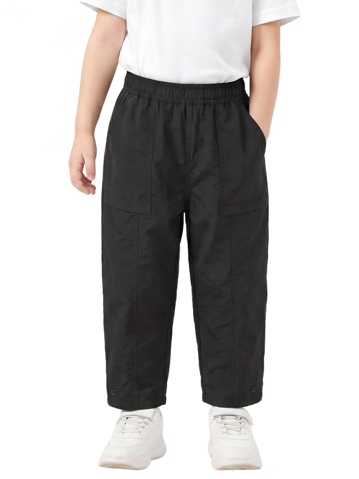 Miipat Pantaloni Cargo Larghi da Bambina, Pantaloni Asciugatura Rrapida per Ragazza Pantaloni Casual Leggeri con Elastico in Vita per Bambini e Bambine