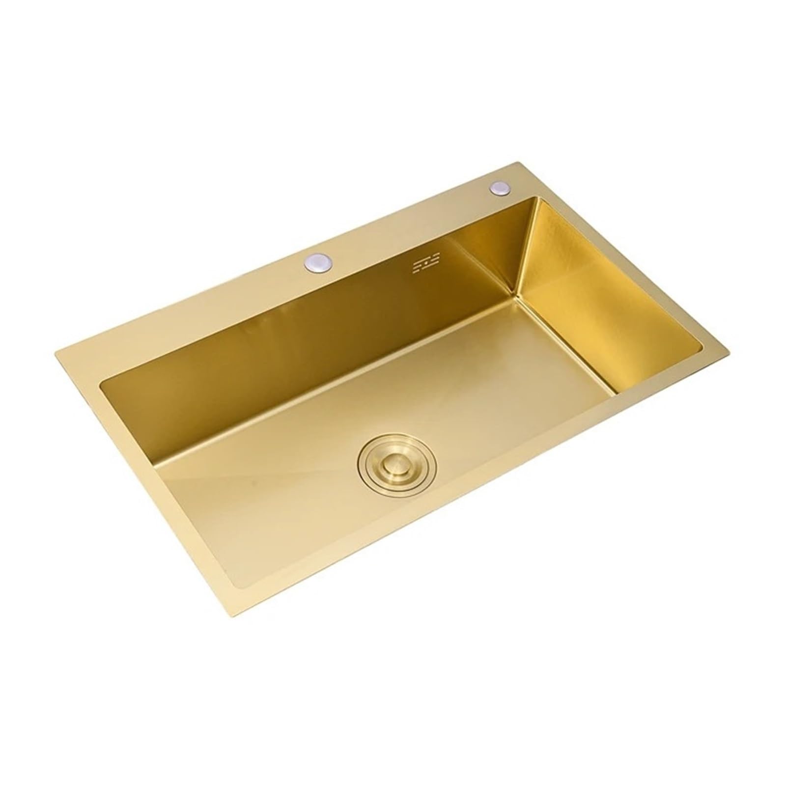 Pqlxjjyur 60X45cm Kitchens Sink 304 Stainless Steel Single Golden Sinks Easy To Clean Maintain(60X45cm)