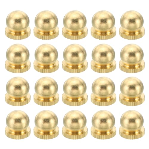 PATIKIL M6x1 Gewinde Messing Hutmuttern Knopf 20 Pack Lampe Endstück Dekoration Schraubkappen Mutter Griff Knauf Dekoration für Beleuchtung Möbel Kabinett 11mm