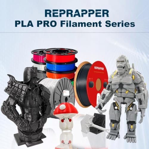 Image of RepRapper Modified PLA (PLA+) Filament Bundle 1.75mm, Dimensional Accuracy + /- 0.02 mm, 6 Rolls of 0.25kg,(Black+White+Grey+Blue+Red+Green)