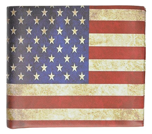 Classic USA Flag Print Wallet Men's Billfold Wallet By Marshal3
