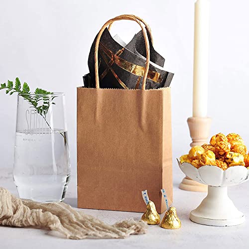 ComPDCVD 24 sacchetti di carta con manico marrone