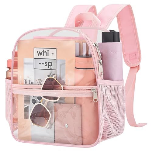 Image of Clear Backpack for Stadium Events, 12x12x6 Small Clear Plastic bag with Reinforced Straps for Game Security Festival Concert