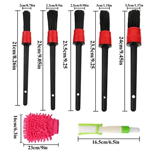 Car Detailing Brushes Washing Set, Car Wash Mitt Air Vent Cleaner, Automotive Detail Brushes for Cleaning Auto Wheel Car Motorcycle Interior Engine, Self-Service car wash Set - Thumbnail 4