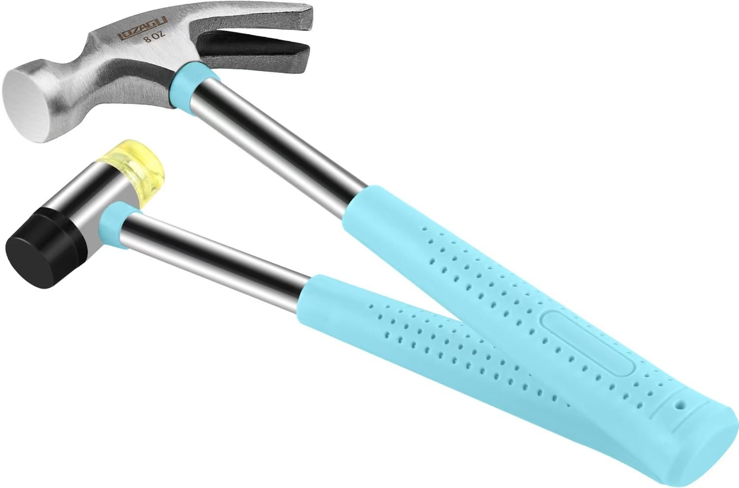 LOZAGU 8oz Hammer, 2-Piece Small Claw Hammer & Rubber Mallet Hammer Mini Hammer Set