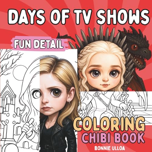 Days of TV Shows – Fun Detail (ChibiMoody Coloring Books #2): Expressive Chibi Art from Your Favorite Series image 2