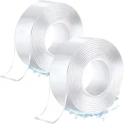 Kit 2 Rolos Super Fita Mágica Nano Adesiva Dupla Face Extra Forte Lavável Transparente 3M super forte lavável Gel auto colante-IT 3 Metros Cada - Premium
