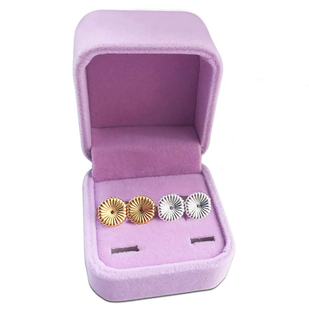 Magic Earring Backs,Sterling Silver Earring Lifters-2 Pairs of Adjustable Hypoallergenic Earring Lifts Back Clutches for Women Ear Lobe Support Patches, Support Lifts with Jewelry Case (Daisy)