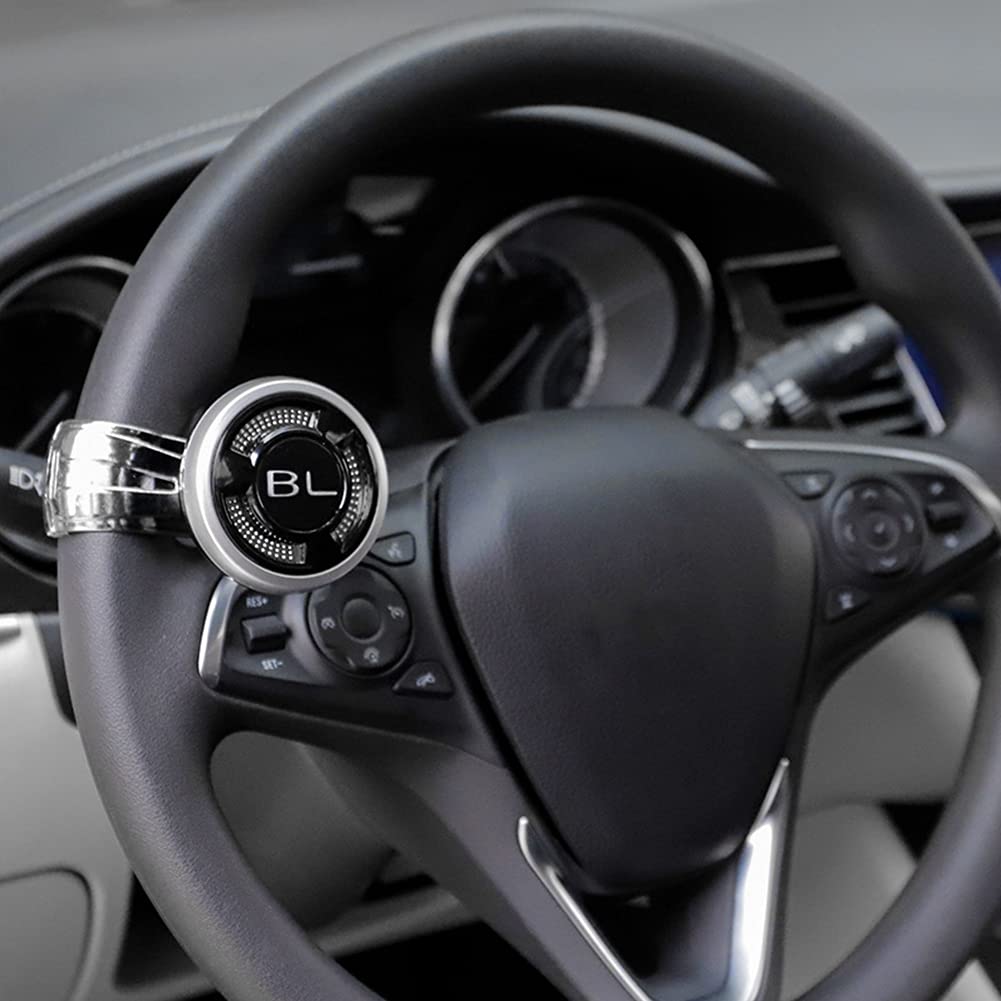 Lenkrad-Drehknopf,Universal-Automobil-Lenkrad-Selbstmordknopf,Einfaches Wenden Und Drehen Für Autos,Rasenmäher,Traktoren Und Boote(Silbrig)