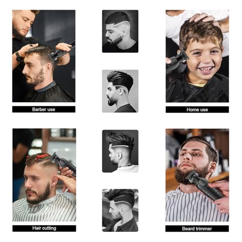 KEMEI 2299 Trimmer, Professionelle Schnurlose Haarschneidemaschine für Männer, Elektrisch Herren Barttrimmer, Zero Gap T-Klinge Haartrimmer mit 3 Führungskamm