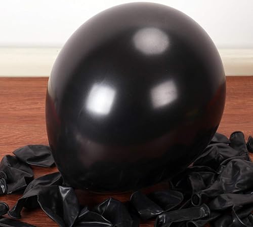 Miniatura 2 de Abbaoww 100 globos negros de látex fuertes de 10 pulgadas para decoración de fiestas, cumpleaños, bodas, aniversarios, Navidad y suministros de arco