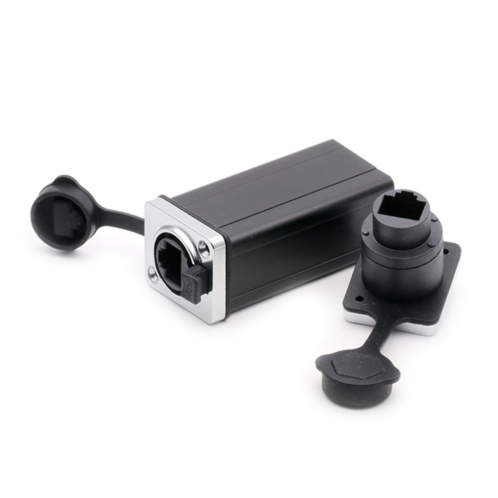 10 szt. łącznik RJ45 żeńskie złącze sieciowe Ethernet do montażu na panelu prosty adapter (10 x metal-90 mm)