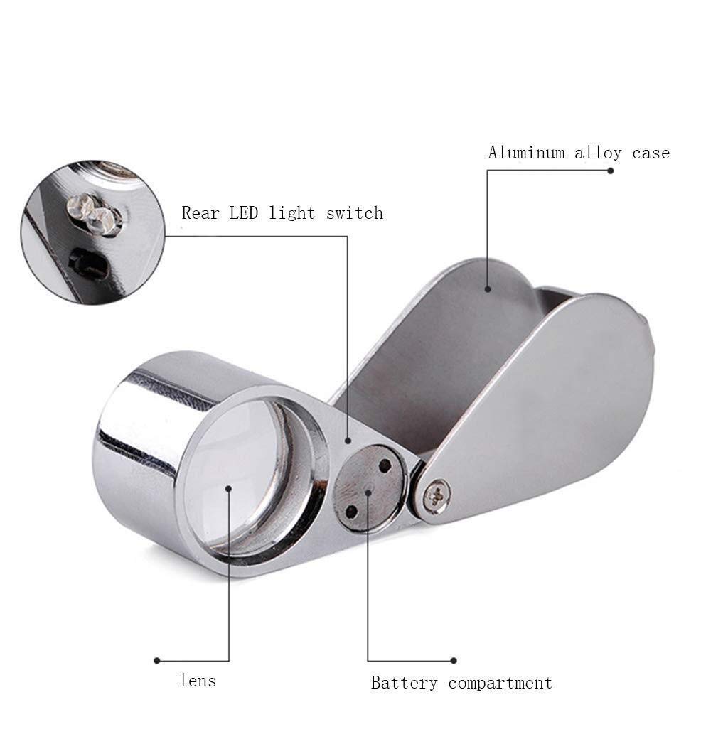 Lupa de Pantalla Lupa Led Portátil 30X Joya Sello Reconocimiento Lupa de Mano con luz LED Double The Comfort