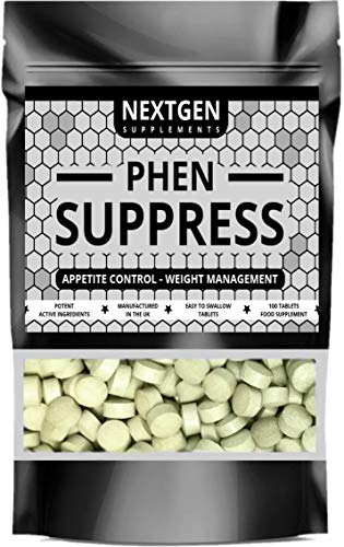 PHEN Suppress Appetite Suppressant - Max Strength Appetite Reducing Pills - Proven Natural Formula - Helping You to Eat Less, Lose Weight & Burn Fat | 100 Tablets