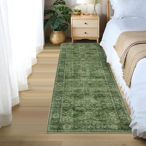 Zeeinx 2x6 Runner Rug Green Vintage Hallway Machine Washable Carpet by Zeeinx - Used condition - Image 3