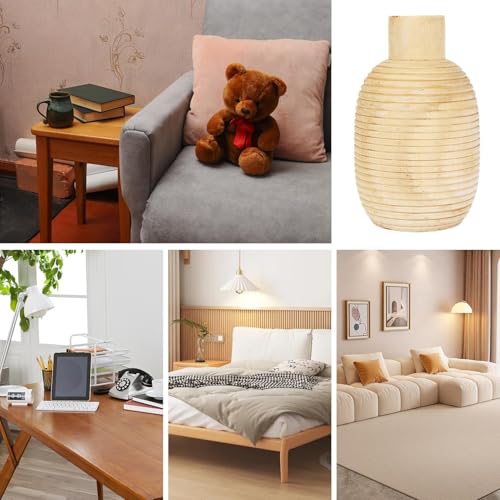 Jarrón de madera para contenedor de plantas y centros de mesa de comedor 5
