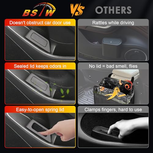 Image of for Corolla Cross Trash Can for 2022-2025 Toyota Corolla Cross Small Car Trash Bin for Side Front Right Door Mini Trash Garbage Bin w /Lid for Toyota Accessories (Corolla Cross Right Side)