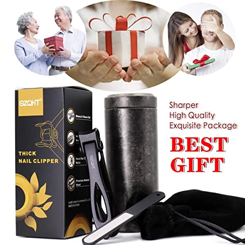 SZQHT Ultra Wide Jaw Opening Nail Clippers Set Toenail Clippers for Thick Nails Cutter for Ingrown Manicure,Pedicure,Men & Women Big(Black) - Image 7