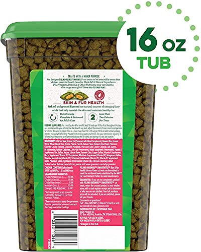 Greenies (2 Pack) Feline SMARTBITES Healthy Skin and Fur, Chicken and Salmon Falvor 16oz, with 10ct Pet Wipes - Image 6
