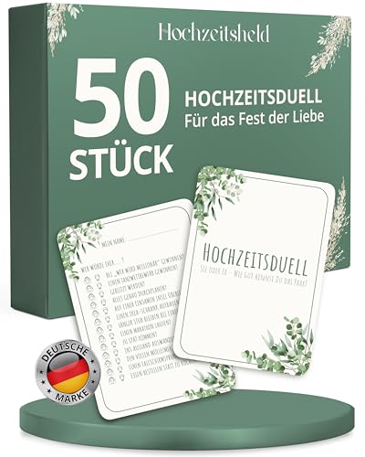HOCHZEITSHELD Hochzeitsquiz als Hochzeitsspiele für Gäste und Brautpaar Interaktives Hochzeitsspiel für ein lustige Hochzeitsduell - Stimmungsmacher für Hochzeiten Bekannt als Schuhspiel Hochzeit