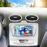 OiLiehu 6G+128G 8-Core Android 15 Car Stereo for Ford Focus II C-MAX S-MAX Galaxy II Mondeo Wireless CarPlay Android Auto, 7'' IPS Touchscreen with WiFi GPS Mirror Link BT 5.0 FM RDS DSP EQ SWC Camera