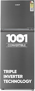 Candy 328 L, 2 Star, Convertible 10-in-1, Triple Inverter & Dual Fan Motor Technology, Frost Free Double Door Refrigerator (CDD3532MS Moon Silver)