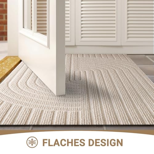 Tuocal Fußmatte 40x60cm, rutschfeste Maschinenwaschbare Schmutzfangmatte, Teppich Wohnzimmer Innen und Außen Türmatte, Wasserdicht Fussmatte für Eingang, Flur, Haustür