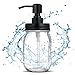 Distributeur de Savon en Verre Transparent avec Pompe en Acier Inoxydable pour Salle de Bain/comptoir/Cuisine/buanderie – Rechargeable pour Laver Les Mains, détergent Vaisselle, Lotion de shampooing