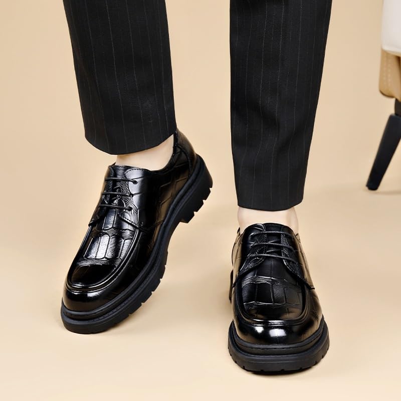 Men's Round-Toe Business Formal Derby Lightweight Sneakers for Men Leather Oxfords Dress Footwear2