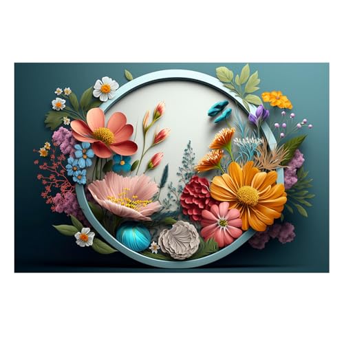Image of PAPER PLANE DESIGN Exquisite Tropical Mixed Colorful Flowers Wall Mural Wallpaper. Full Wall Coverage. (Ds-11) (10 X 12 FEET, Vinyl-SELF Adhesive)