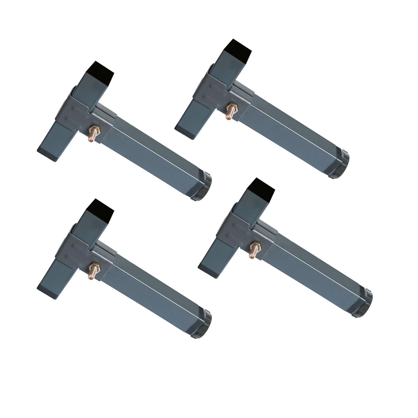 Juego de 4 Patas Altura Cuadradas Metálicas con Abrazaderas para Somieres Patas Somier Ajustable, Patas para Muebles Patas Somier (50cm,3 * 3cm)